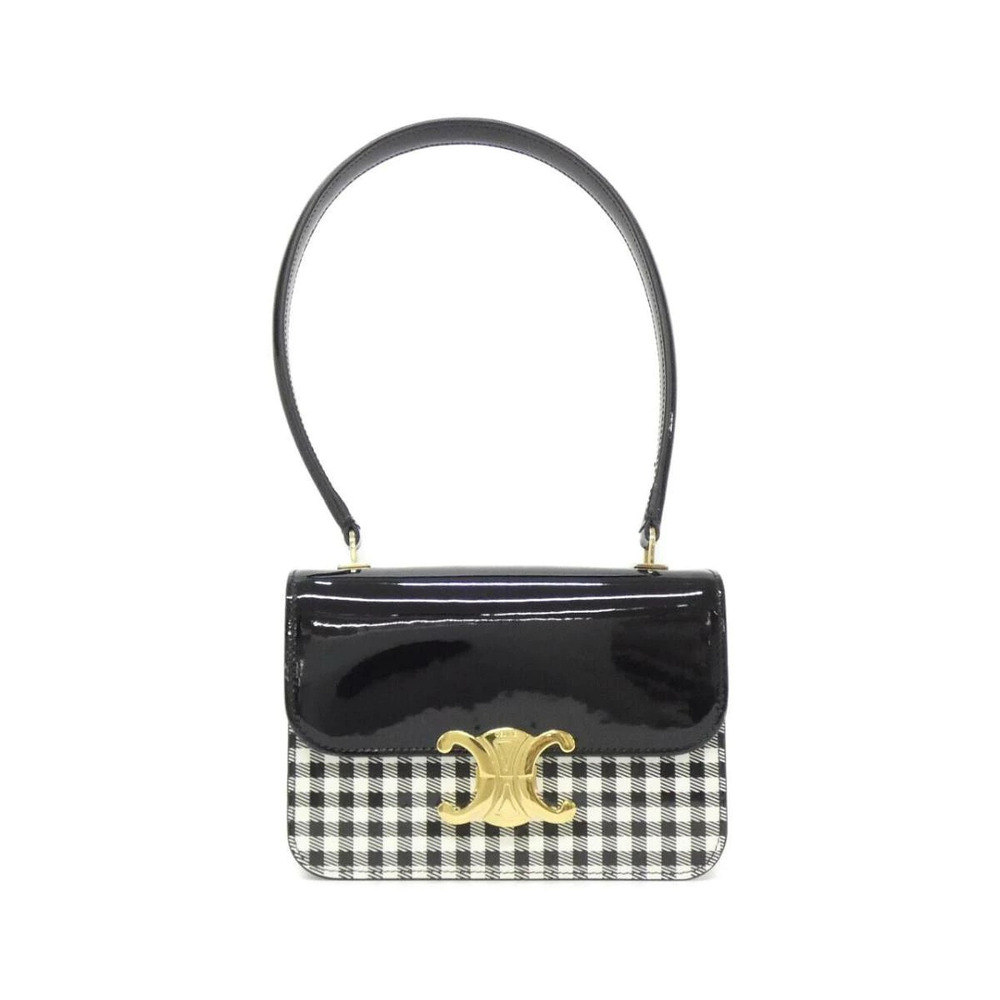 Celine Black Supple Grained Calfskin Teen Conti Bag functional belt Black